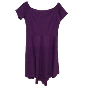 NWT Sarin Mathews Women’s Purple Knit Cocktail Dress Size L Evening Party